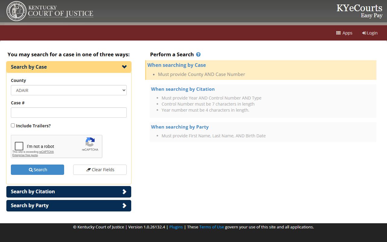 Pendleton County arrest records and court charges ePay lookup