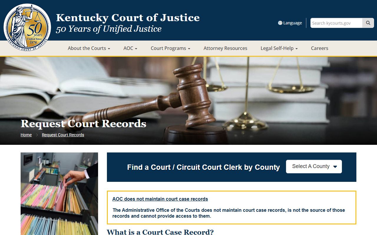 Pendleton County court records request through Kentucky Court of Justice