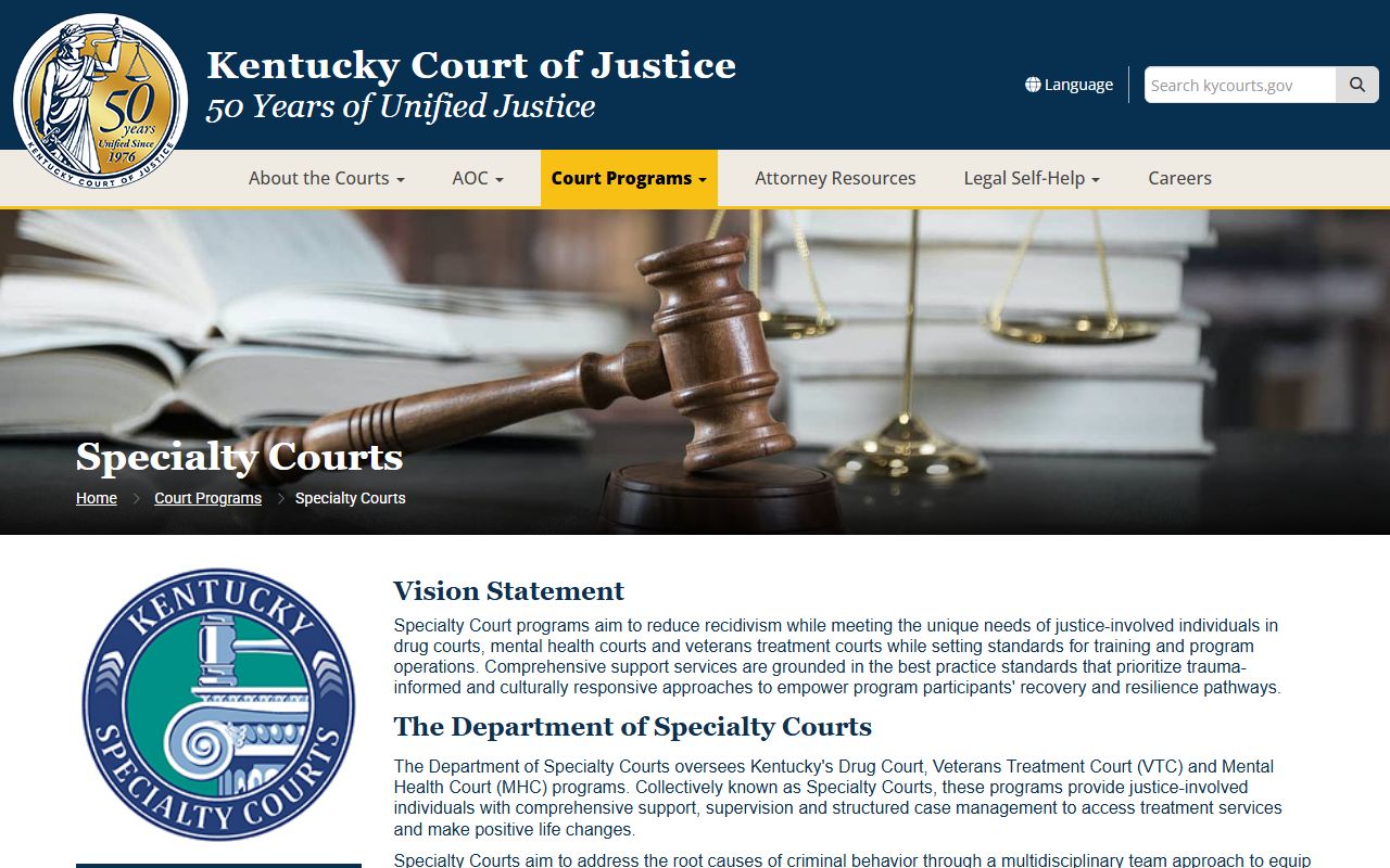 Pendleton County criminal court records Kentucky specialty courts program