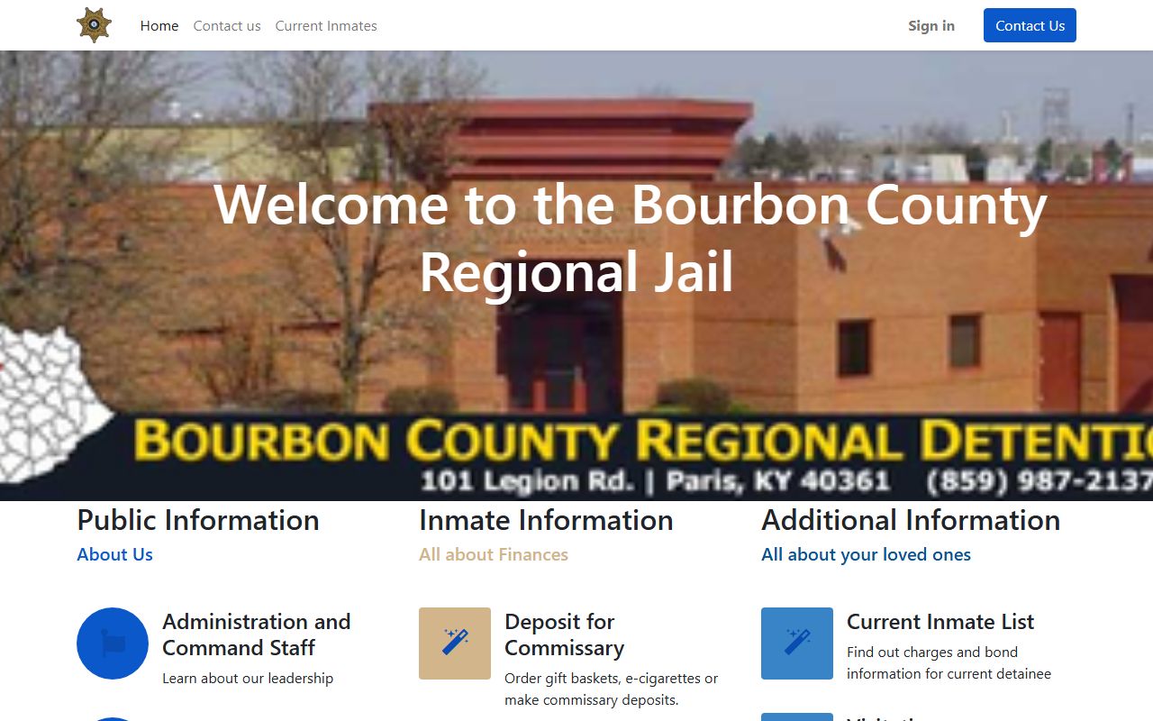 Pendleton County inmate records Bourbon County Regional Jail homepage