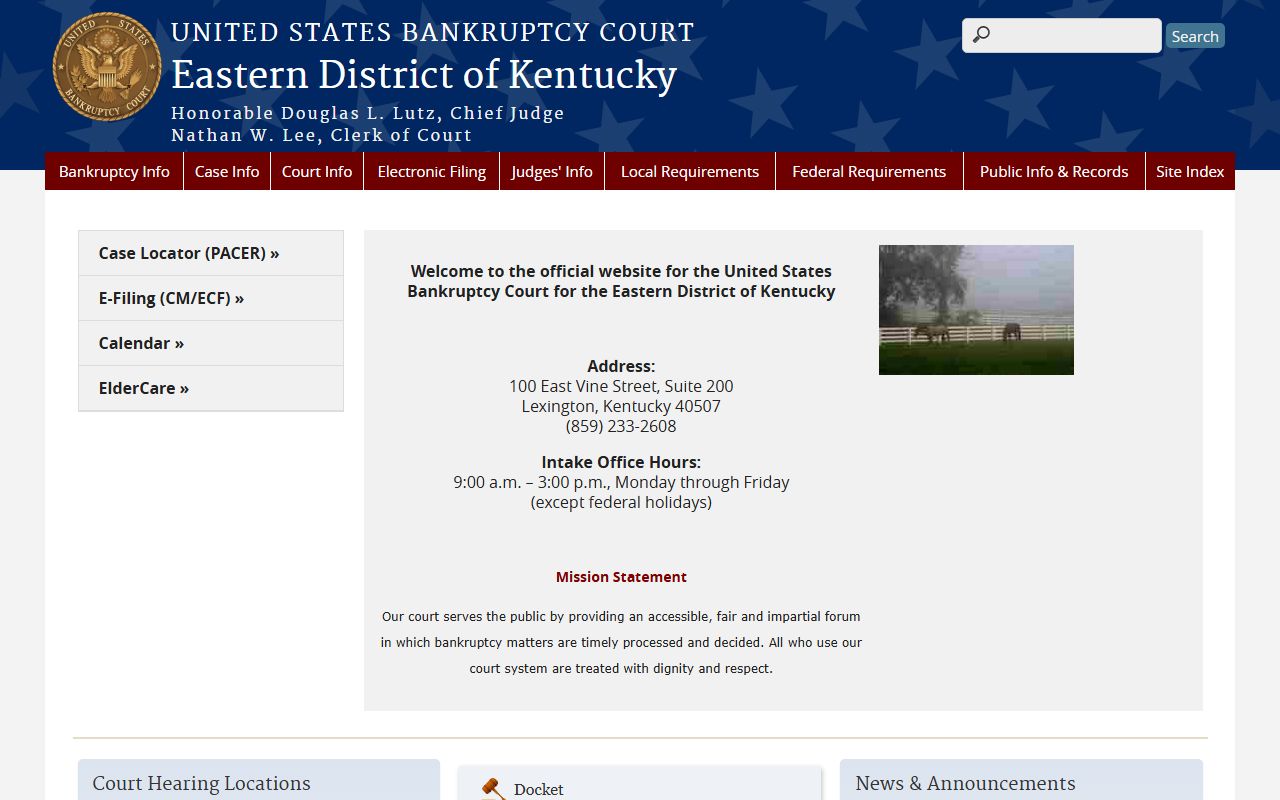 Pendleton County court records Eastern District of Kentucky bankruptcy court