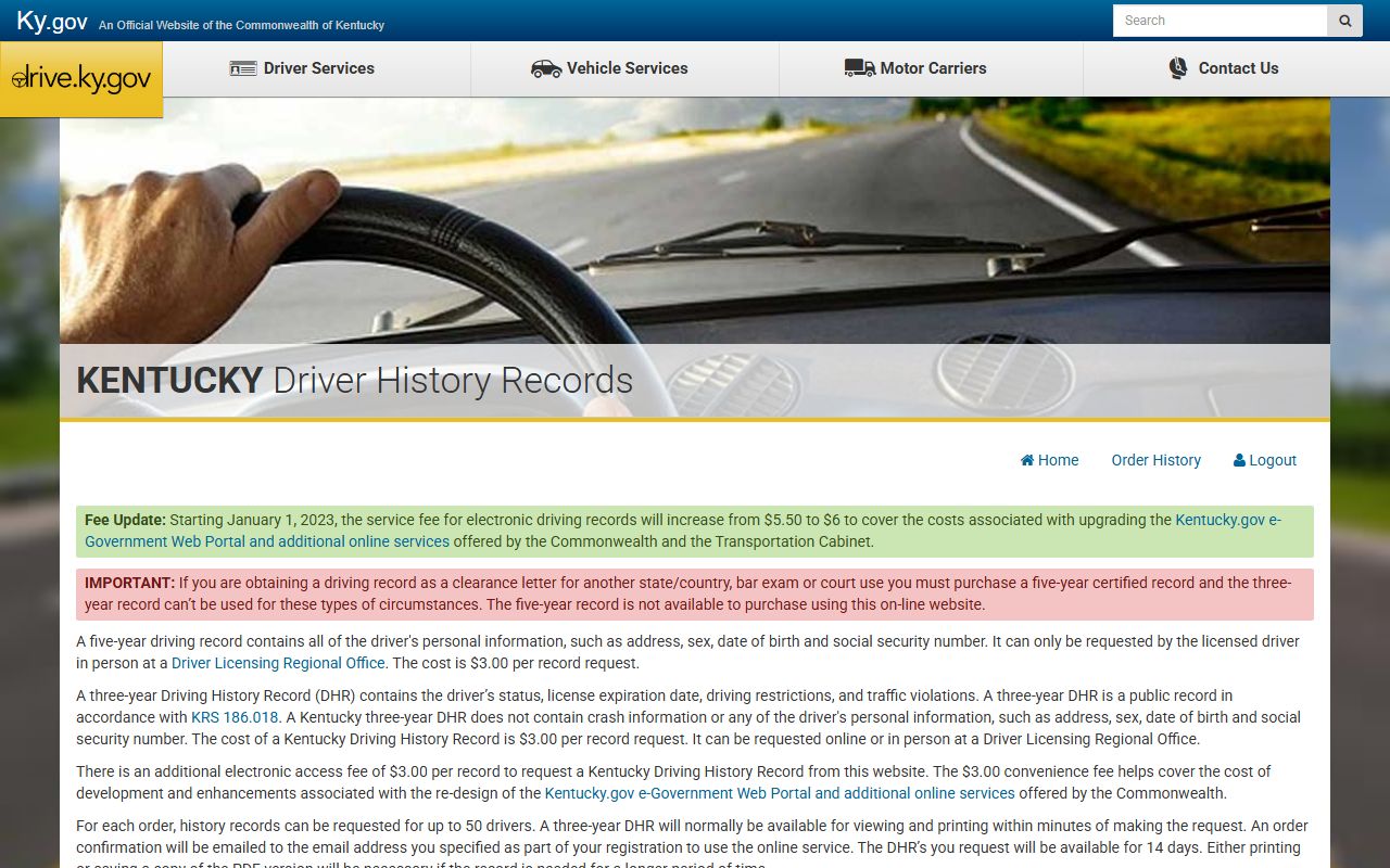 Pendleton County traffic court records online driver history portal